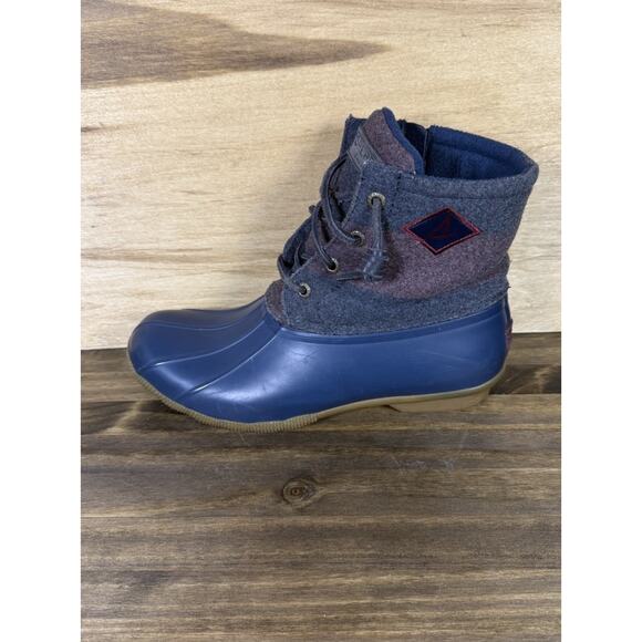Sperry Duck Boots Womens Size 7 Saltwater Blue Wool Lace Up Ankle Top - Picture 4 of 11